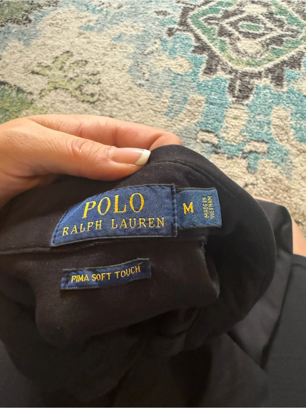 Polo Ralph Lauren Pima Soft Touch Black Shirt Men’s Medium 100% Cotton Classic